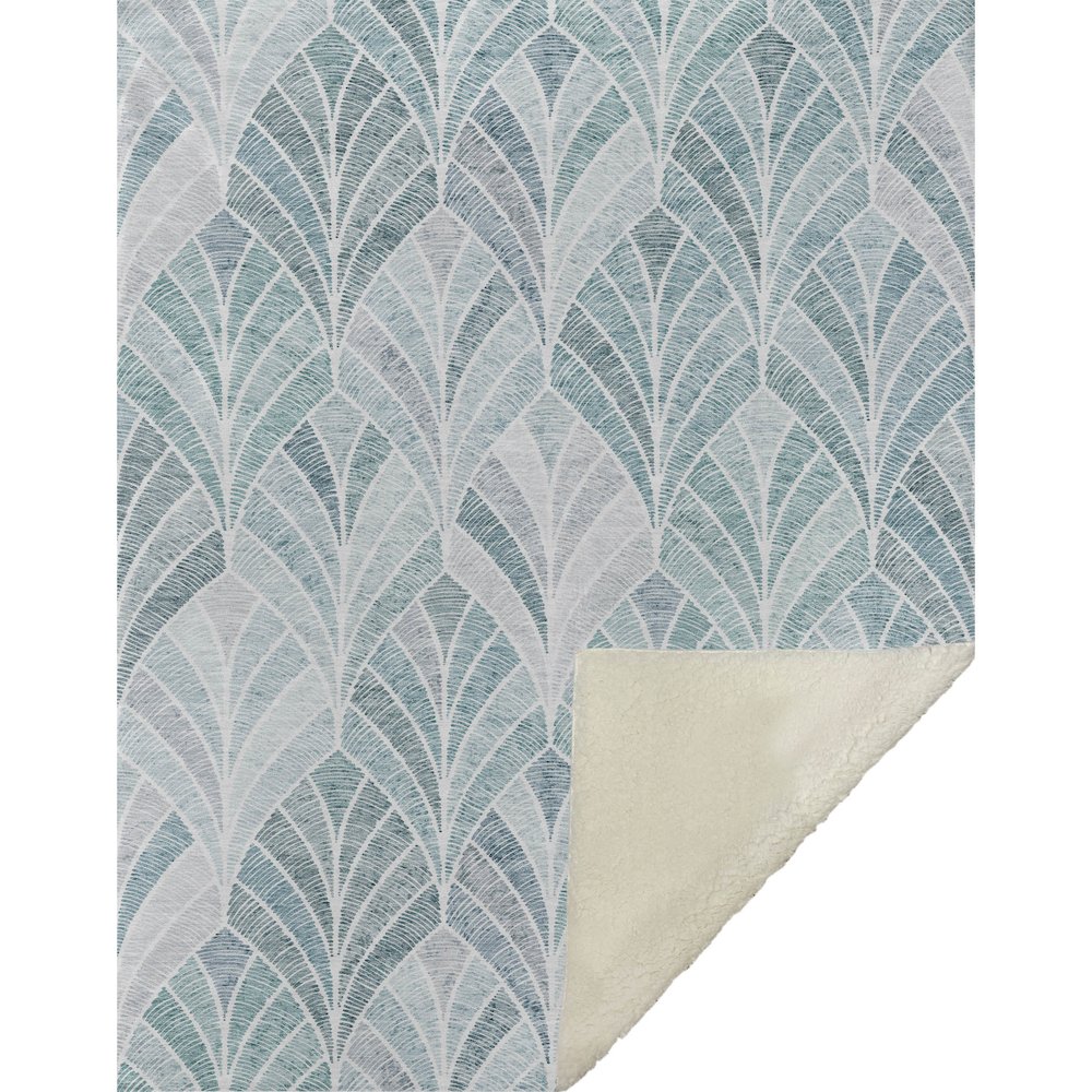 Premium Machine Washable ASB851 Aqua 50" x 70" Sherpa Throw Blanket. Picture 1