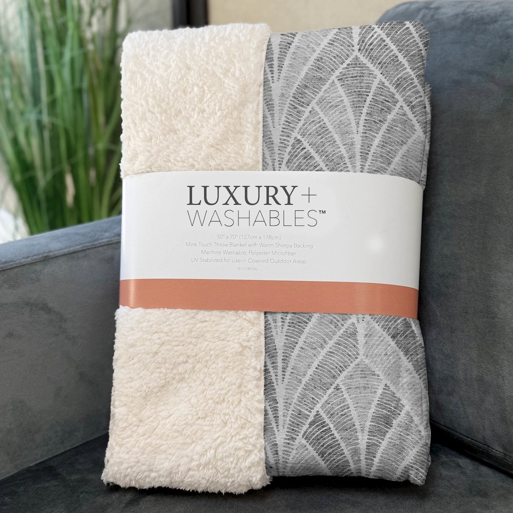 Premium Machine Washable ASB851 Gray 50" x 70" Sherpa Throw Blanket. Picture 3