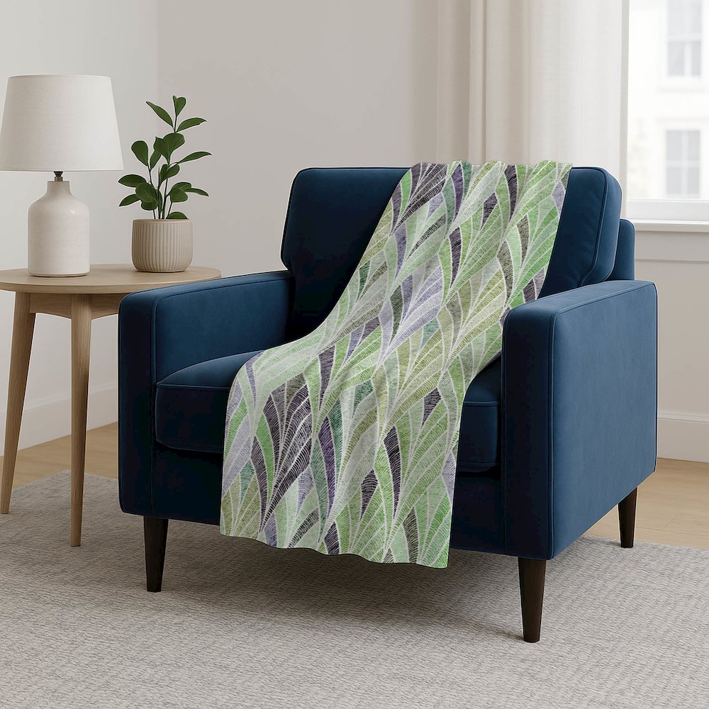Premium Machine Washable ASB851 Green 50" x 70" Sherpa Throw Blanket. Picture 5