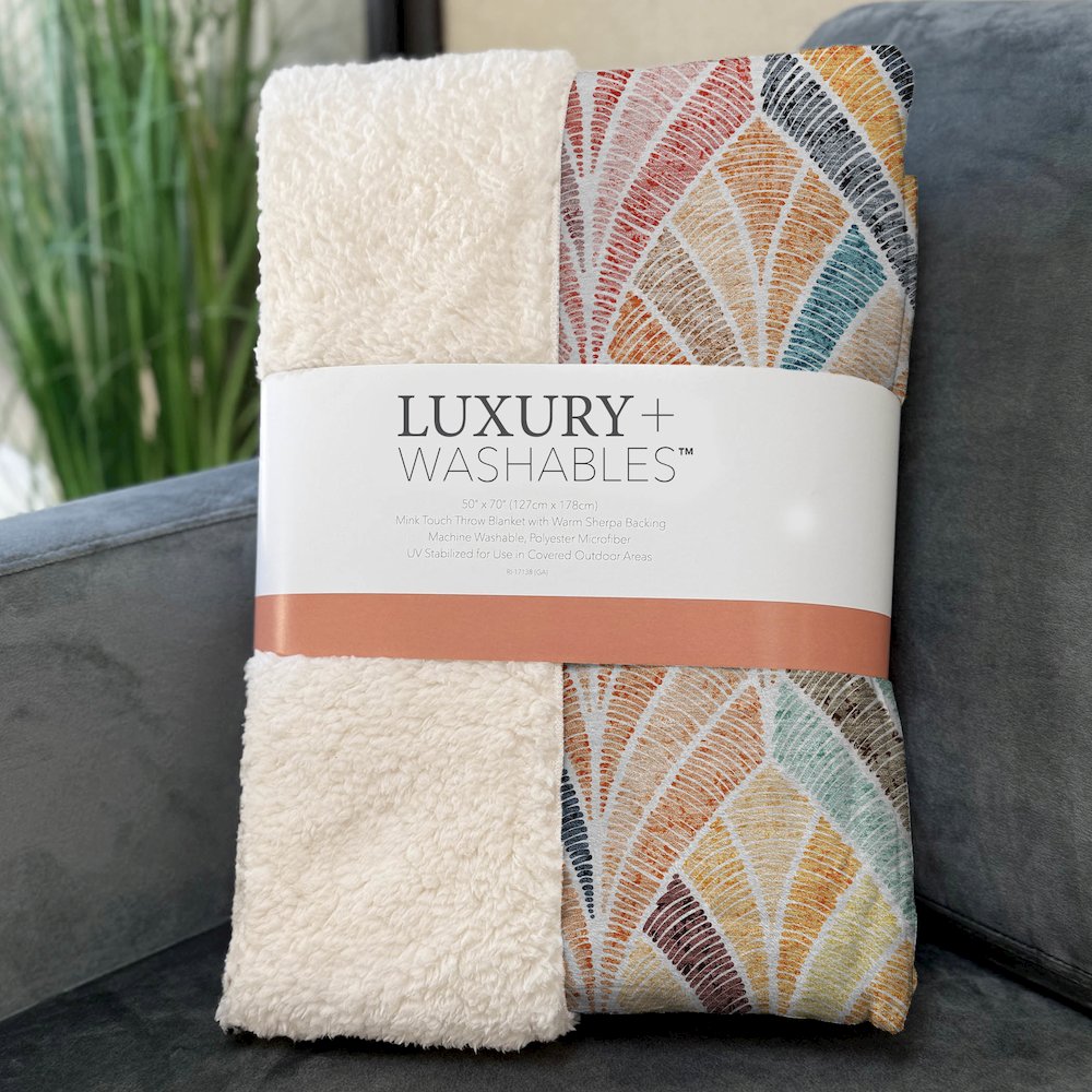 Premium Machine Washable ASB851 Orange 50" x 70" Sherpa Throw Blanket. Picture 3