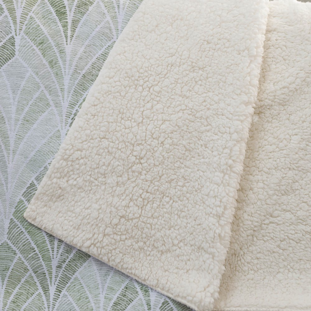 Premium Machine Washable ASB851 Sage 50" x 70" Sherpa Throw Blanket. Picture 2