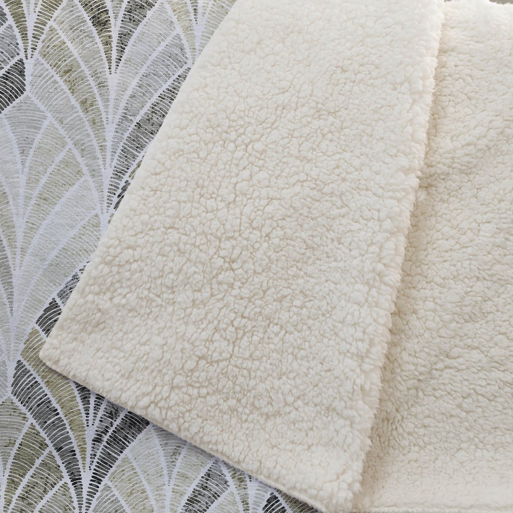 Premium Machine Washable ASB851 Taupe 50" x 70" Sherpa Throw Blanket. Picture 2