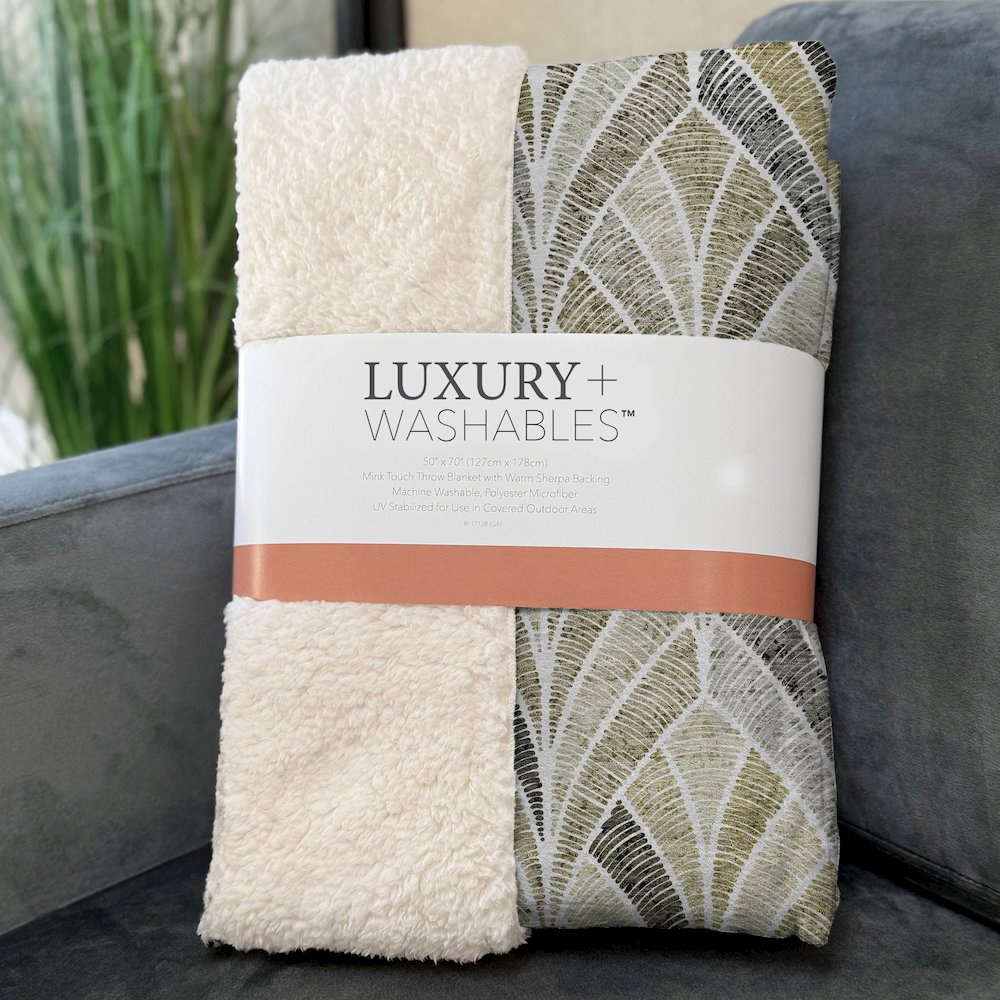 Premium Machine Washable ASB851 Taupe 50" x 70" Sherpa Throw Blanket. Picture 3