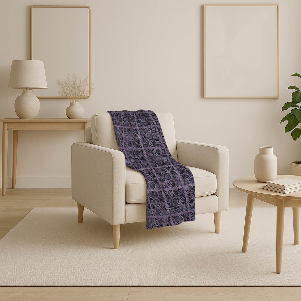 Premium Machine Washable ASB853 Purple 50" x 70" Sherpa Throw Blanket. Picture 4