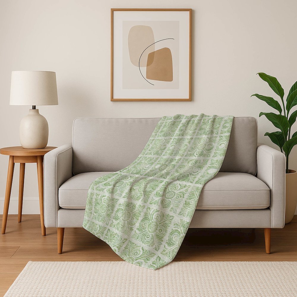 Premium Machine Washable ASB854 Aloe 50" x 70" Sherpa Throw Blanket. Picture 5