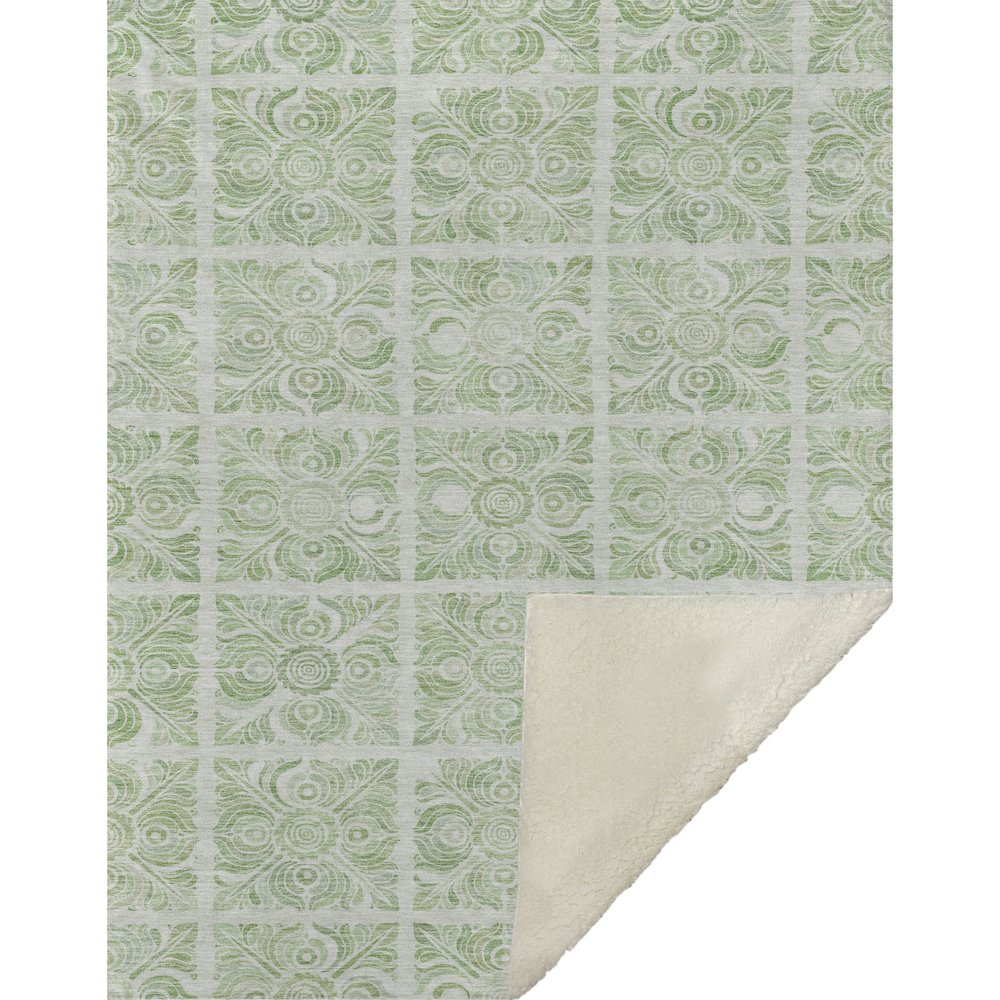 Premium Machine Washable ASB854 Aloe 50" x 70" Sherpa Throw Blanket. Picture 1