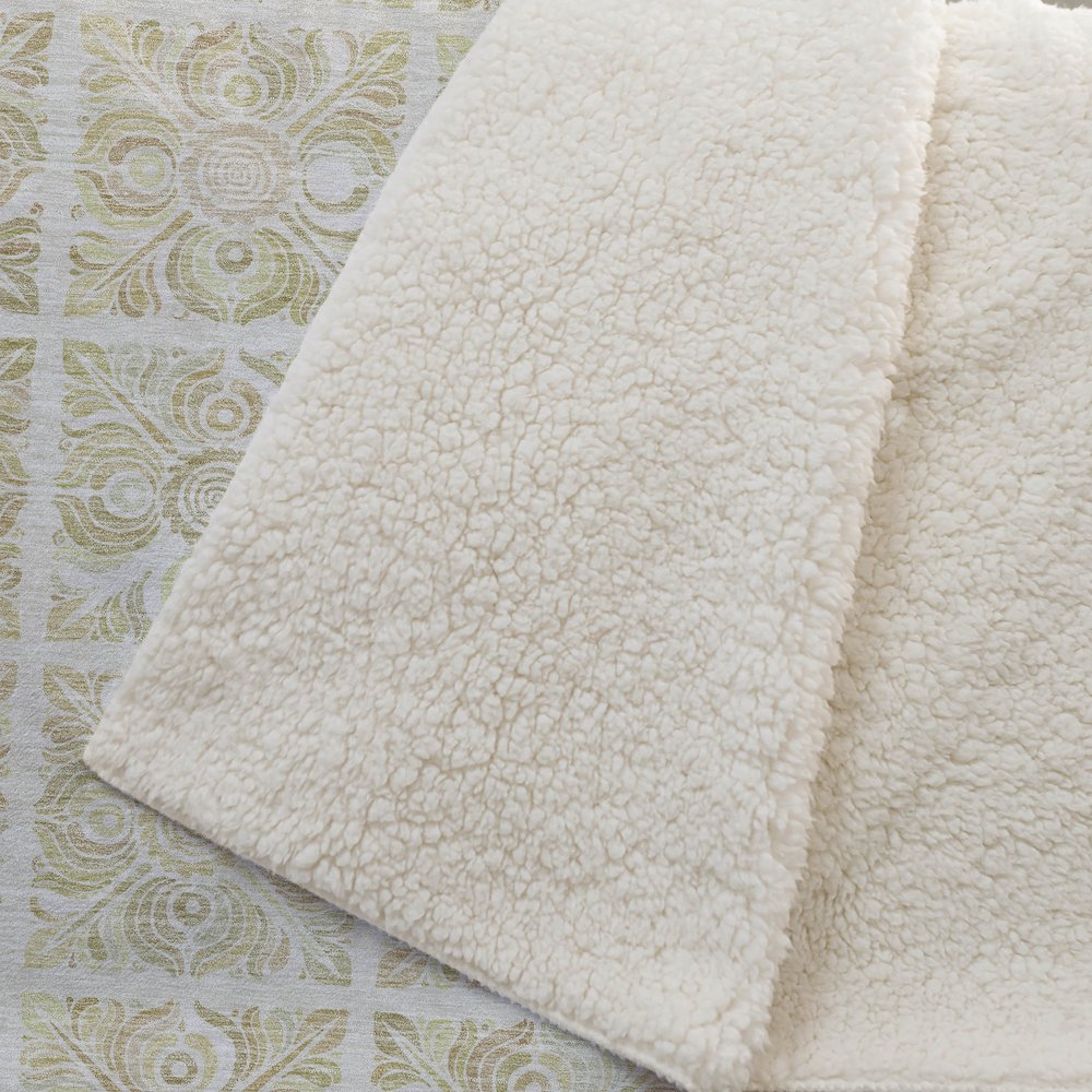 Premium Machine Washable ASB854 Beige 50" x 70" Sherpa Throw Blanket. Picture 2