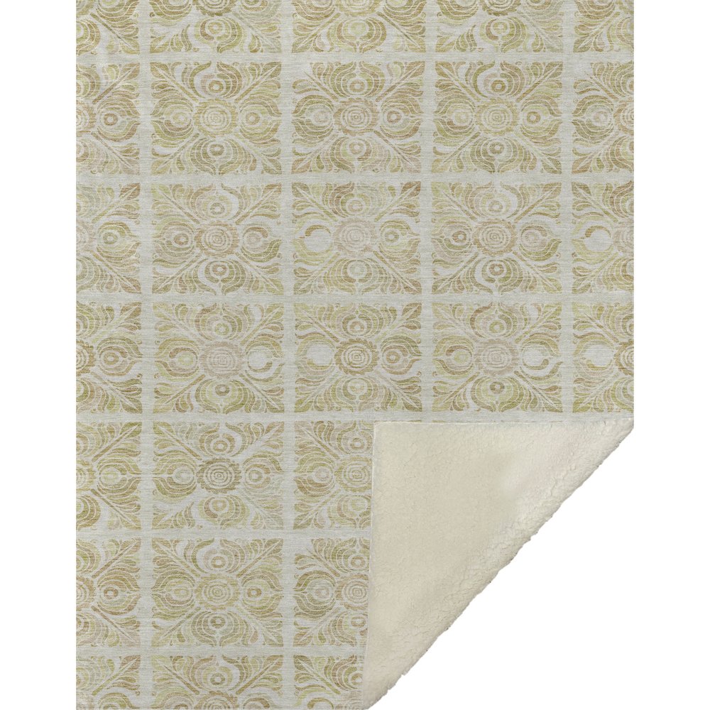 Premium Machine Washable ASB854 Beige 50" x 70" Sherpa Throw Blanket. Picture 1