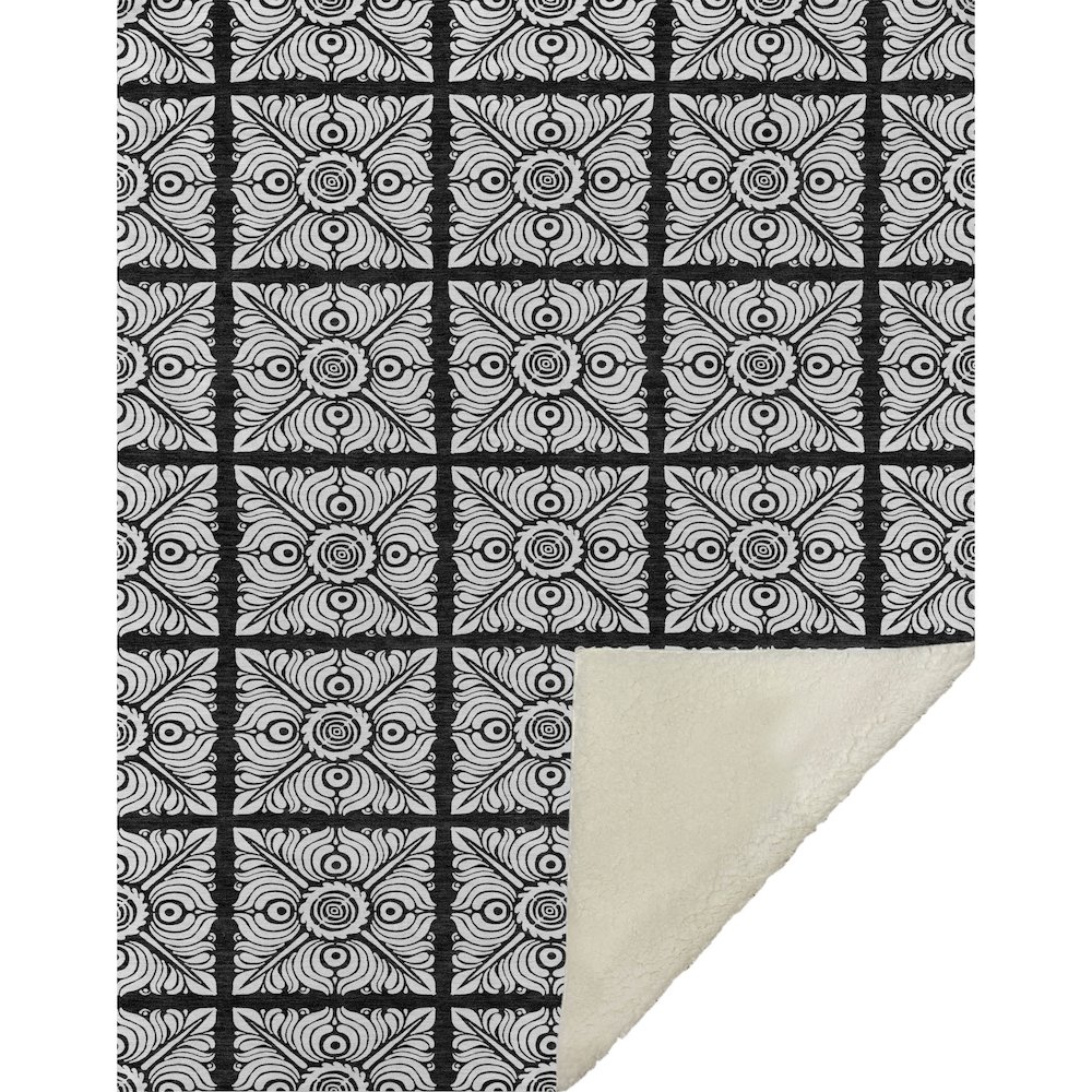 Premium Machine Washable ASB854 Black 50" x 70" Sherpa Throw Blanket. Picture 1