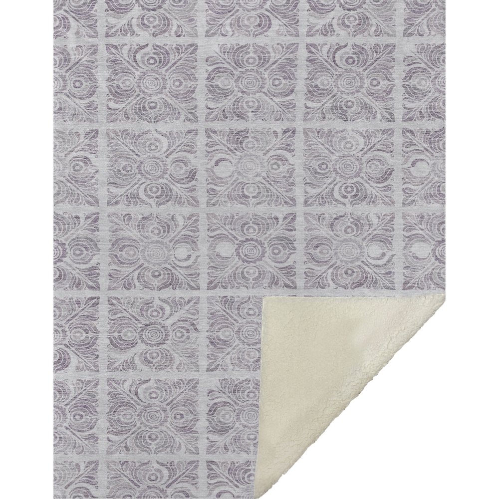 Premium Machine Washable ASB854 Lavender 50" x 70" Sherpa Throw Blanket. Picture 1