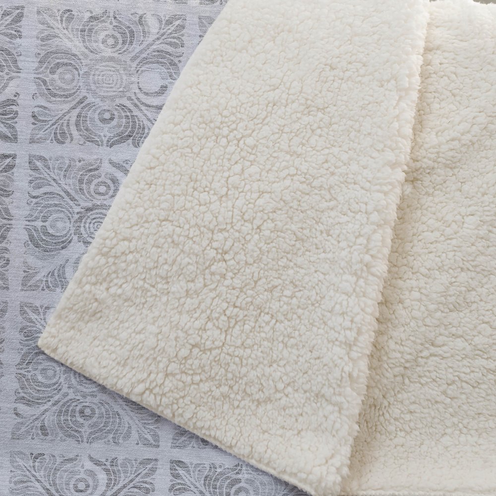 Premium Machine Washable ASB854 Silver 50" x 70" Sherpa Throw Blanket. Picture 2