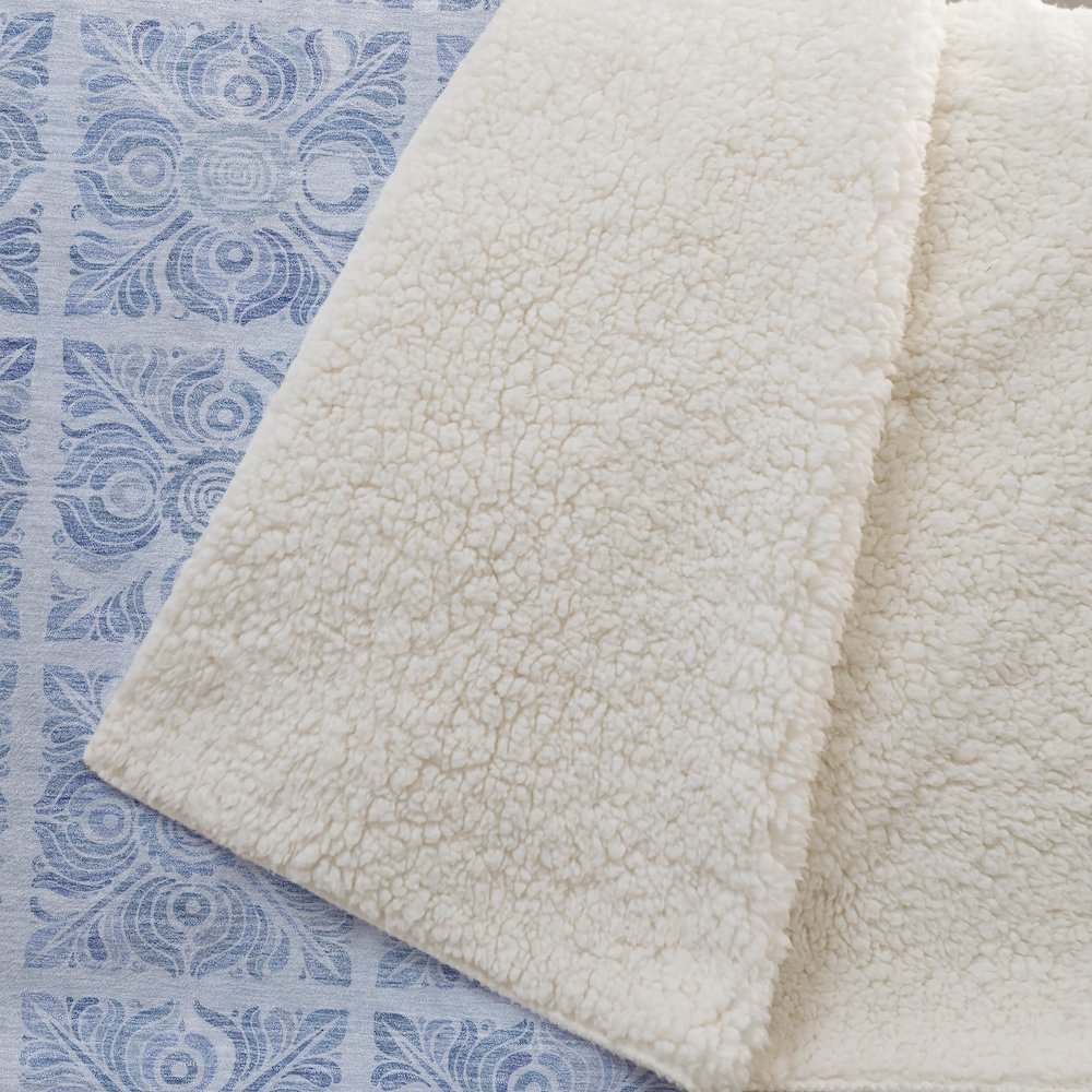 Premium Machine Washable ASB854 Sky 50" x 70" Sherpa Throw Blanket. Picture 2
