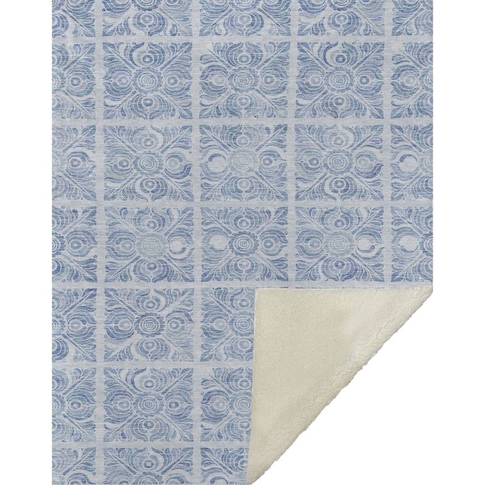 Premium Machine Washable ASB854 Sky 50" x 70" Sherpa Throw Blanket. Picture 1
