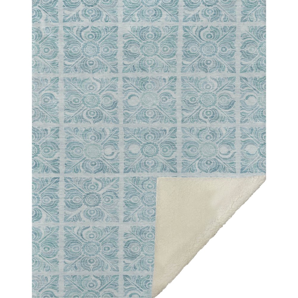 Premium Machine Washable ASB854 Turquoise 50" x 70" Sherpa Throw Blanket. Picture 1
