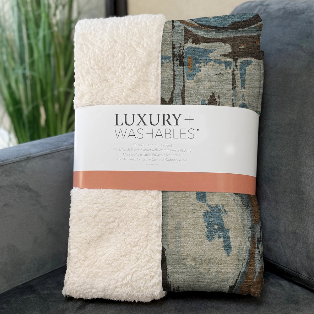 Premium Machine Washable ASB855 Beige 50" x 70" Sherpa Throw Blanket. Picture 3