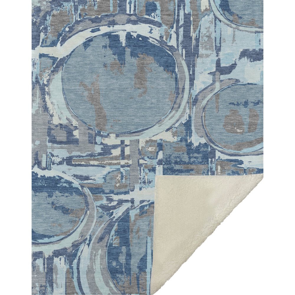 Premium Machine Washable ASB855 Blue 50" x 70" Sherpa Throw Blanket. Picture 1