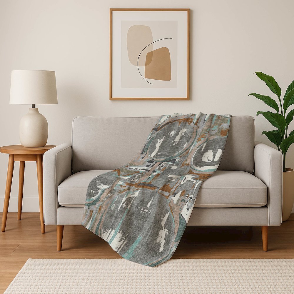 Premium Machine Washable ASB855 Gray 50" x 70" Sherpa Throw Blanket. Picture 5