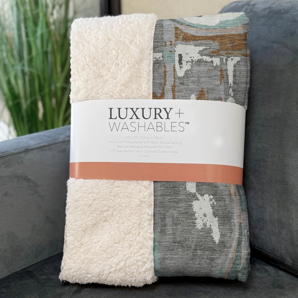 Premium Machine Washable ASB855 Gray 50" x 70" Sherpa Throw Blanket. Picture 3