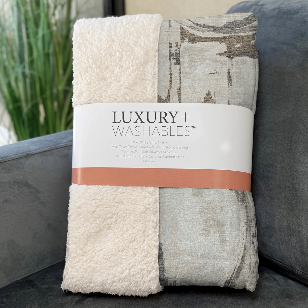 Premium Machine Washable ASB855 Ivory 50" x 70" Sherpa Throw Blanket. Picture 3