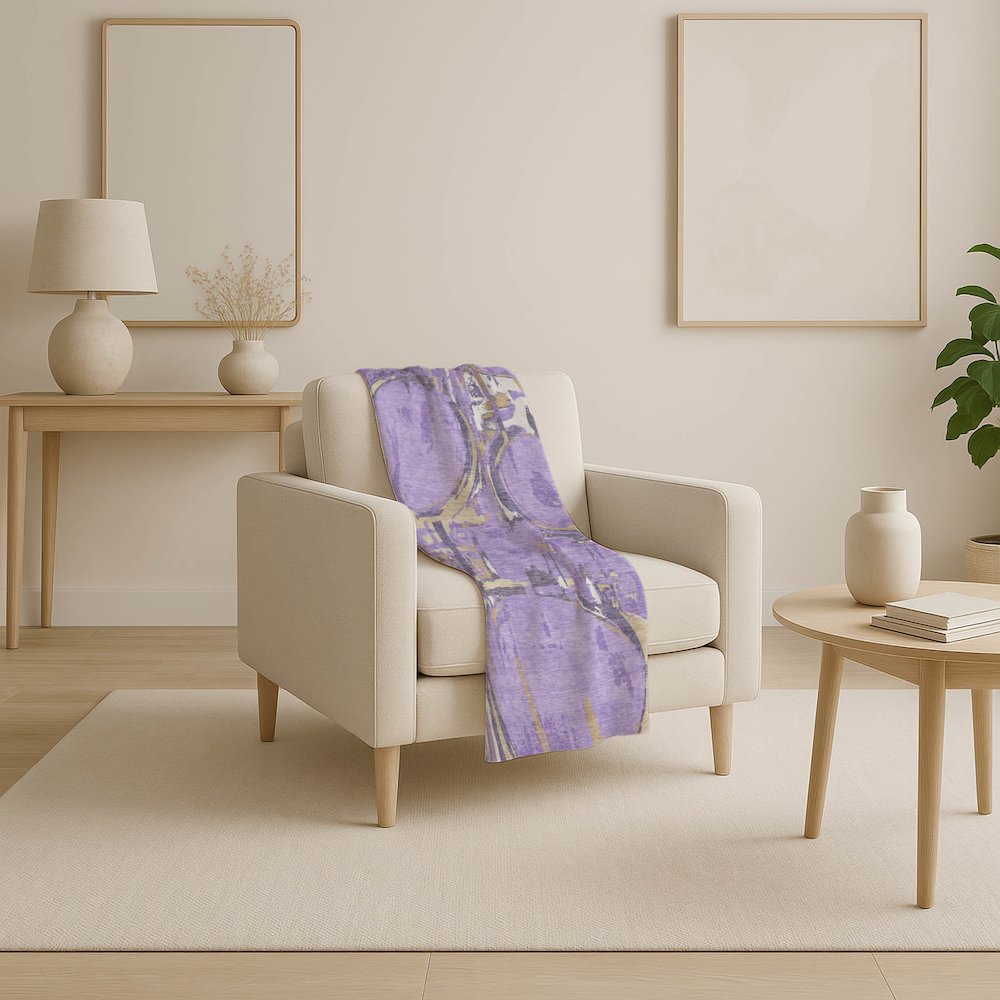 Premium Machine Washable ASB855 Lavender 50" x 70" Sherpa Throw Blanket. Picture 4