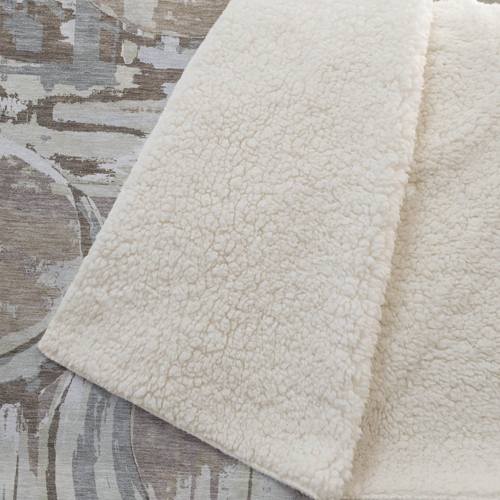 Premium Machine Washable ASB855 Mocha 50" x 70" Sherpa Throw Blanket. Picture 2