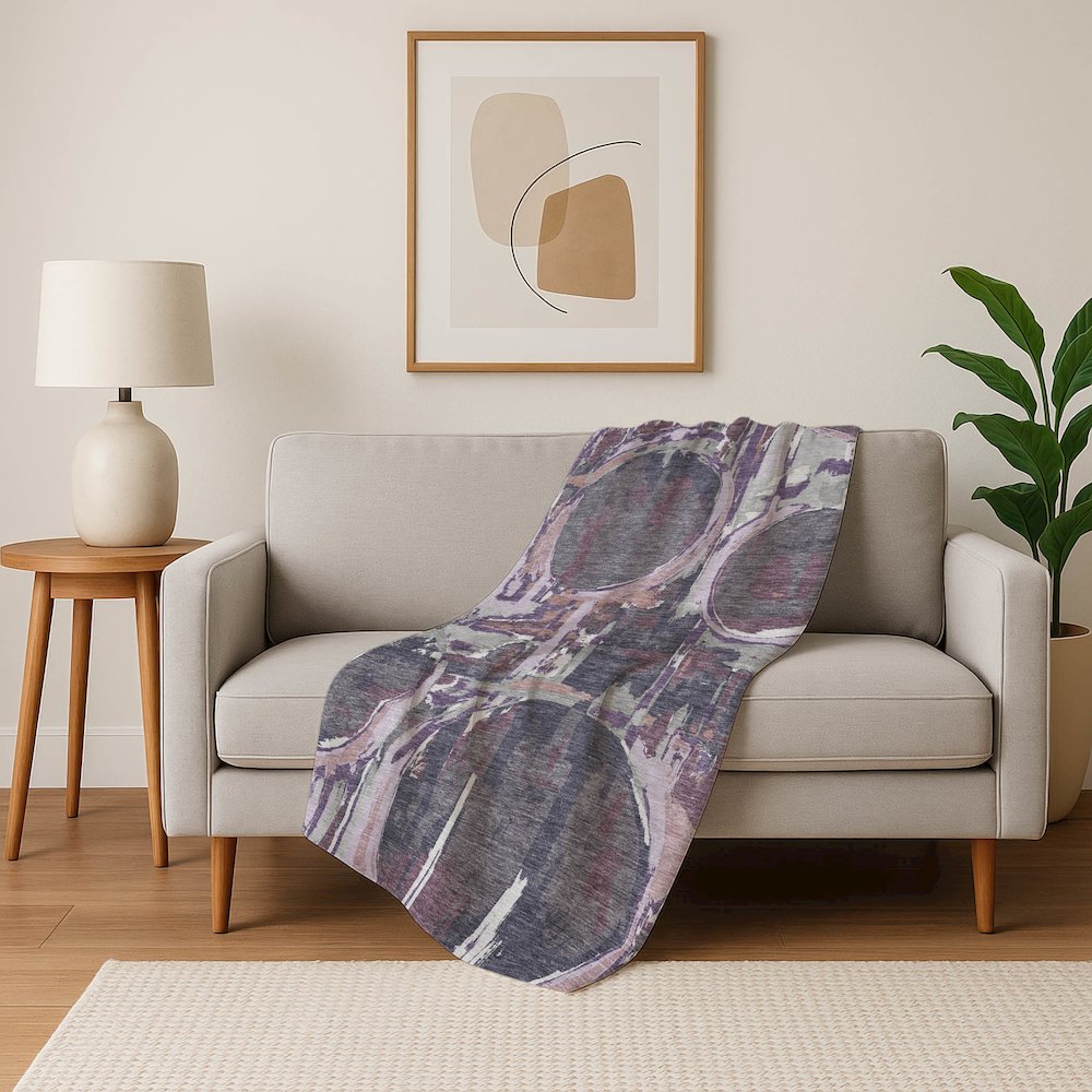 Premium Machine Washable ASB855 Purple 50" x 70" Sherpa Throw Blanket. Picture 5