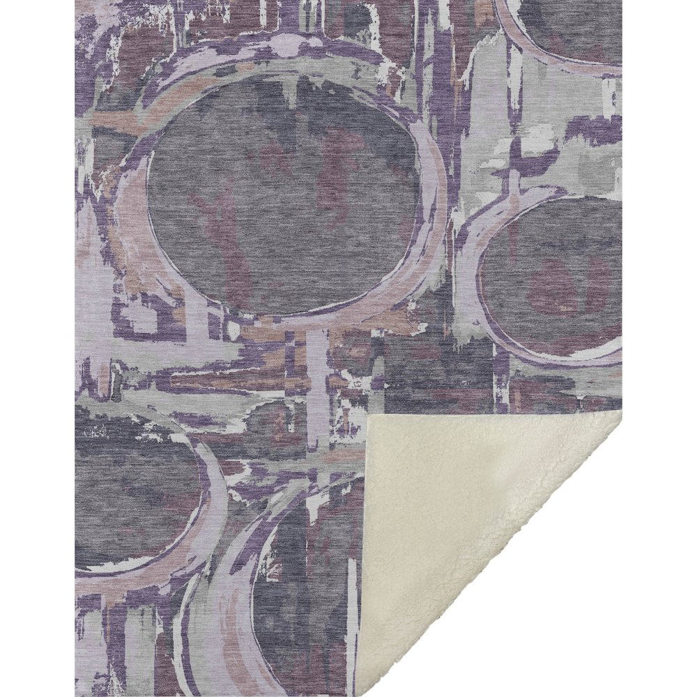 Premium Machine Washable ASB855 Purple 50" x 70" Sherpa Throw Blanket. Picture 1