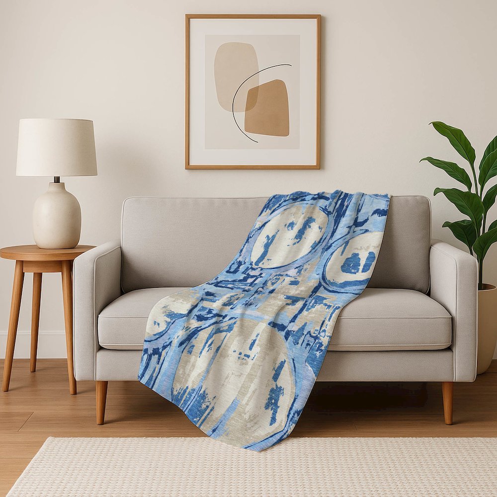 Premium Machine Washable ASB855 Sky 50" x 70" Sherpa Throw Blanket. Picture 5
