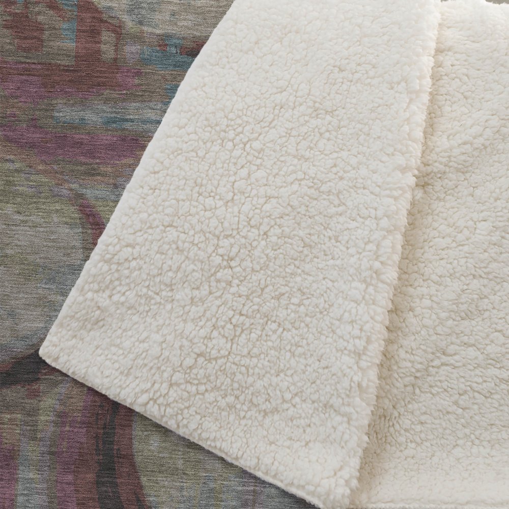 Premium Machine Washable ASB855 Taupe 50" x 70" Sherpa Throw Blanket. Picture 2