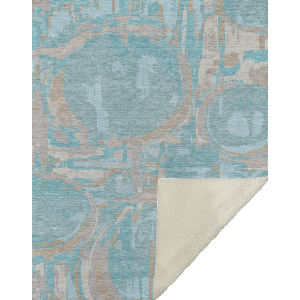 Premium Machine Washable ASB855 Teal 50" x 70" Sherpa Throw Blanket. Picture 1