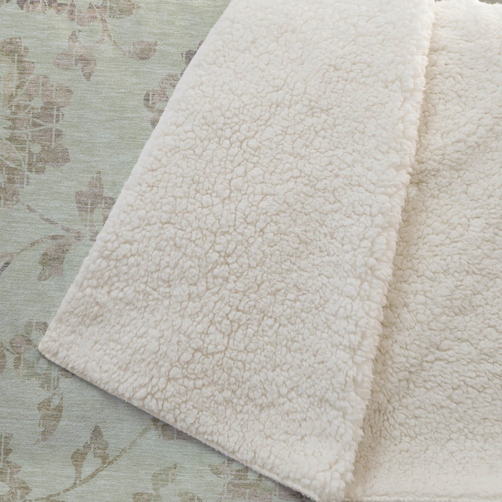 Premium Machine Washable ASB856 Aloe 50" x 70" Sherpa Throw Blanket. Picture 2