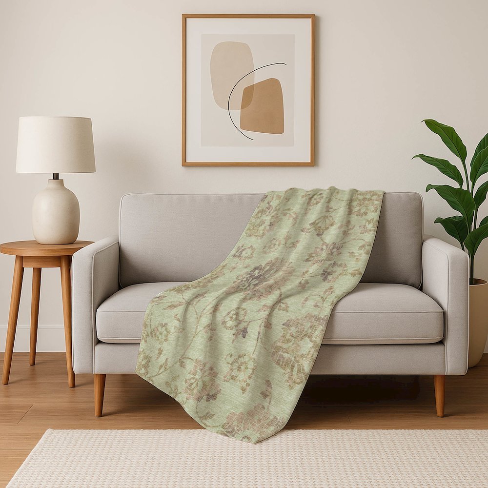 Premium Machine Washable ASB856 Aloe 50" x 70" Sherpa Throw Blanket. Picture 5