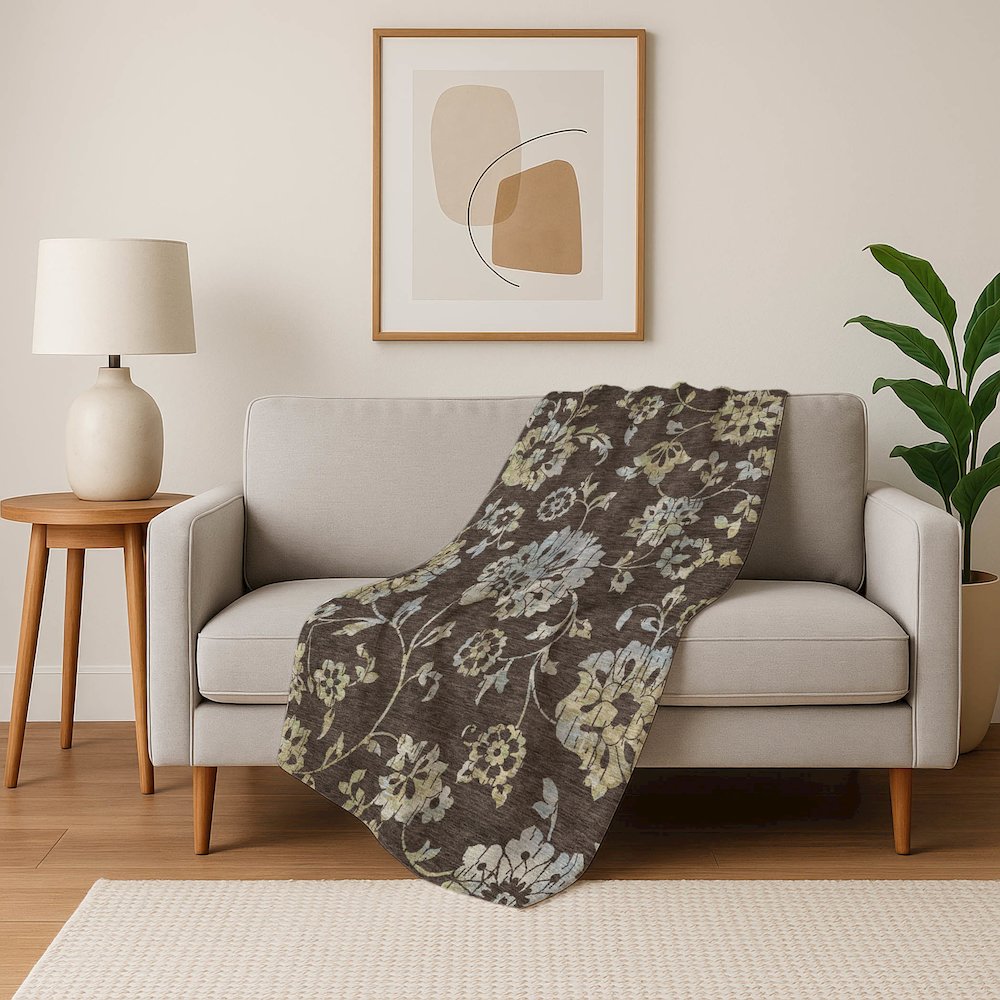 Premium Machine Washable ASB856 Chocolate 50" x 70" Sherpa Throw Blanket. Picture 5