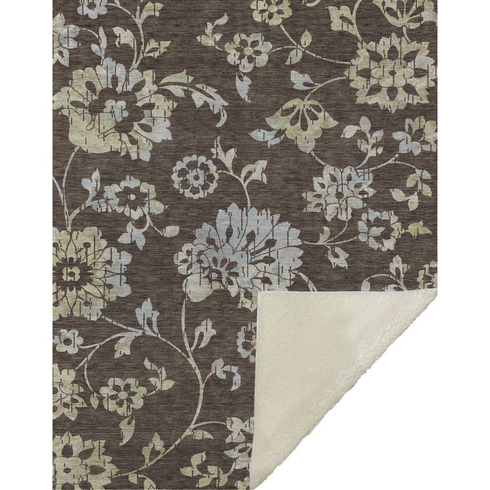 Premium Machine Washable ASB856 Chocolate 50" x 70" Sherpa Throw Blanket. Picture 1