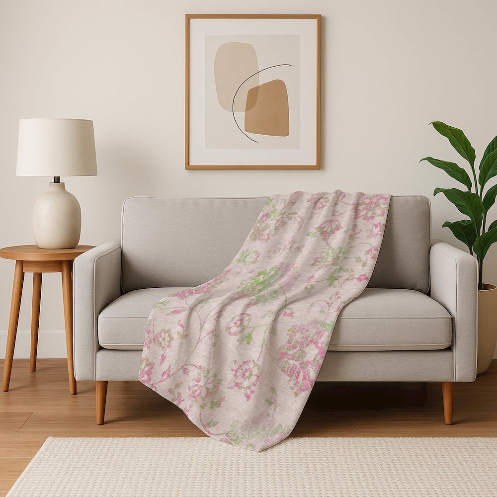 Premium Machine Washable ASB856 Pink 50" x 70" Sherpa Throw Blanket. Picture 5
