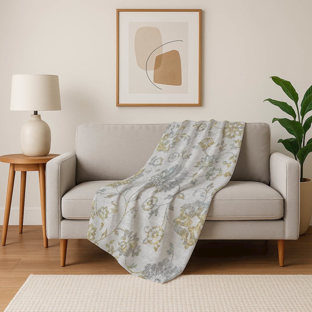 Premium Machine Washable ASB856 Silver 50" x 70" Sherpa Throw Blanket. Picture 5