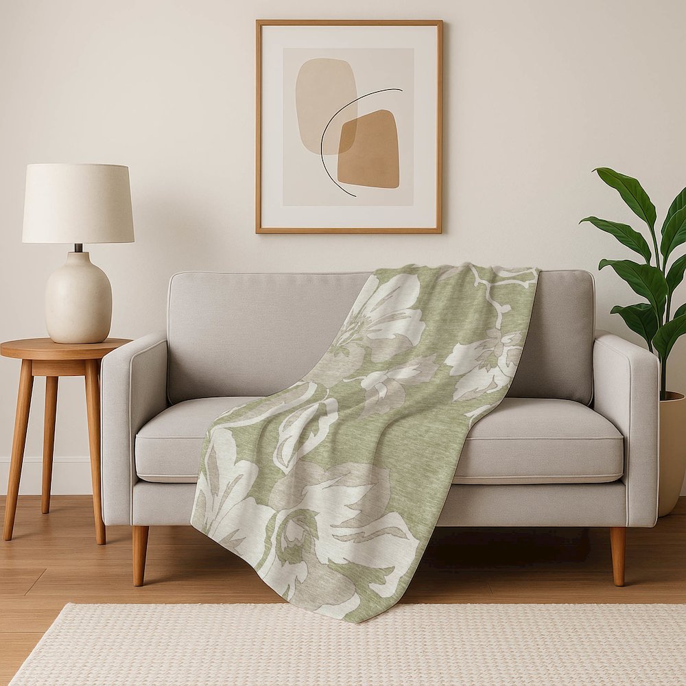 Premium Machine Washable ASB857 Aloe 50" x 70" Sherpa Throw Blanket. Picture 5