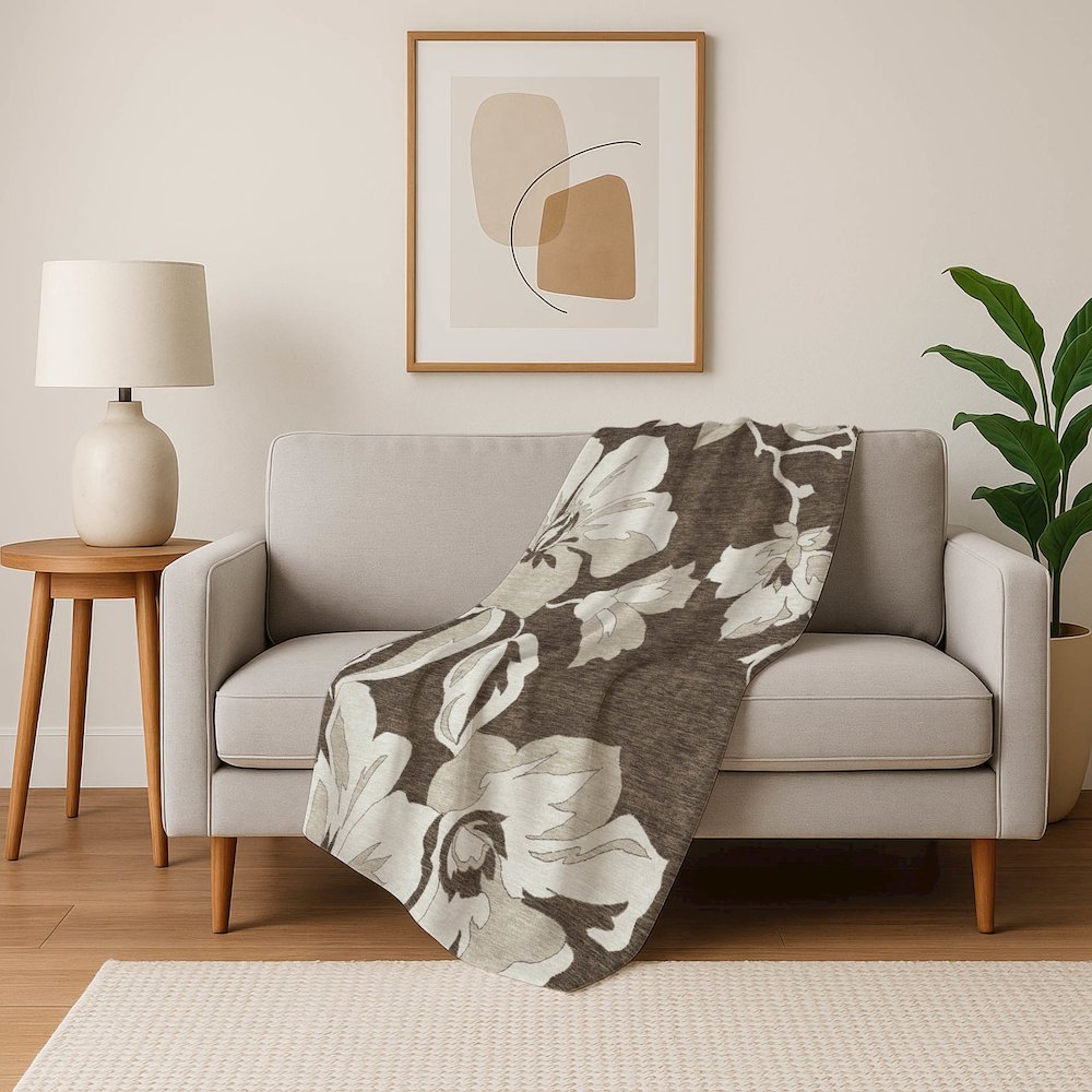 Premium Machine Washable ASB857 Brown 50" x 70" Sherpa Throw Blanket. Picture 5