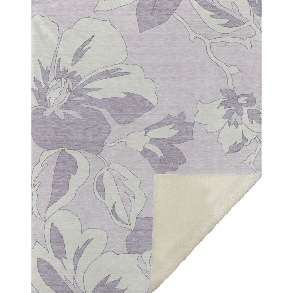 Premium Machine Washable ASB857 Lavender 50" x 70" Sherpa Throw Blanket. Picture 1