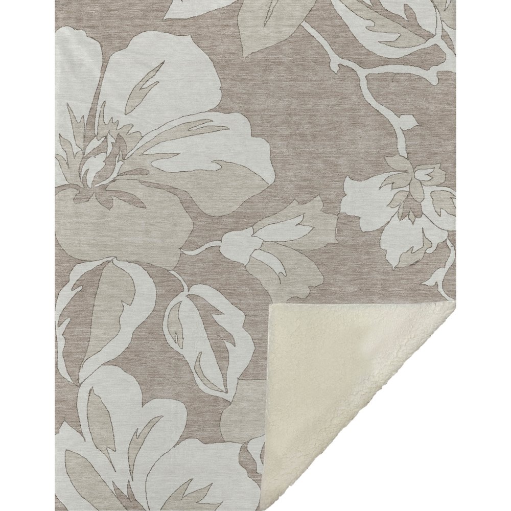 Premium Machine Washable ASB857 Taupe 50" x 70" Sherpa Throw Blanket. Picture 1