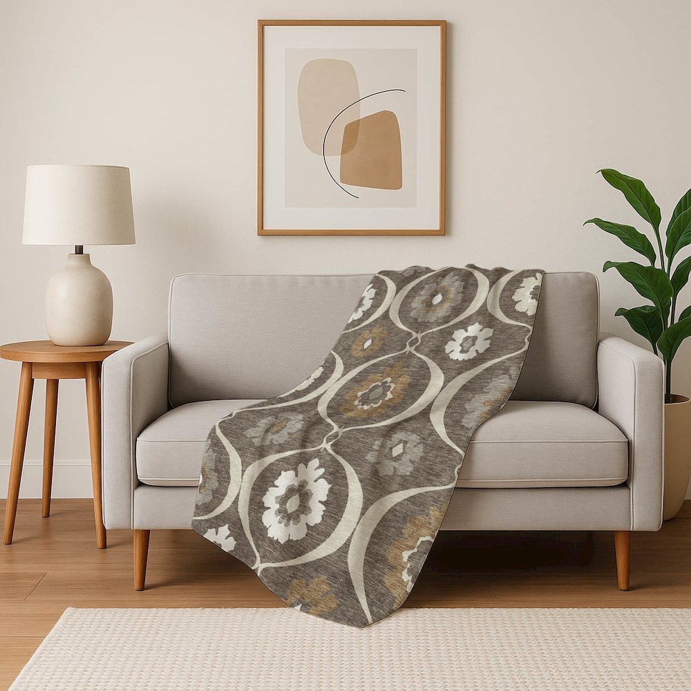 Premium Machine Washable ASB858 Brown 50" x 70" Sherpa Throw Blanket. Picture 5