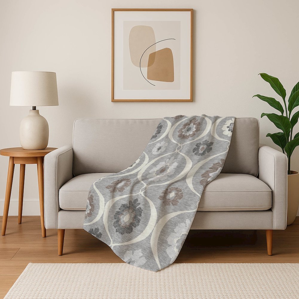 Premium Machine Washable ASB858 Gray 50" x 70" Sherpa Throw Blanket. Picture 5