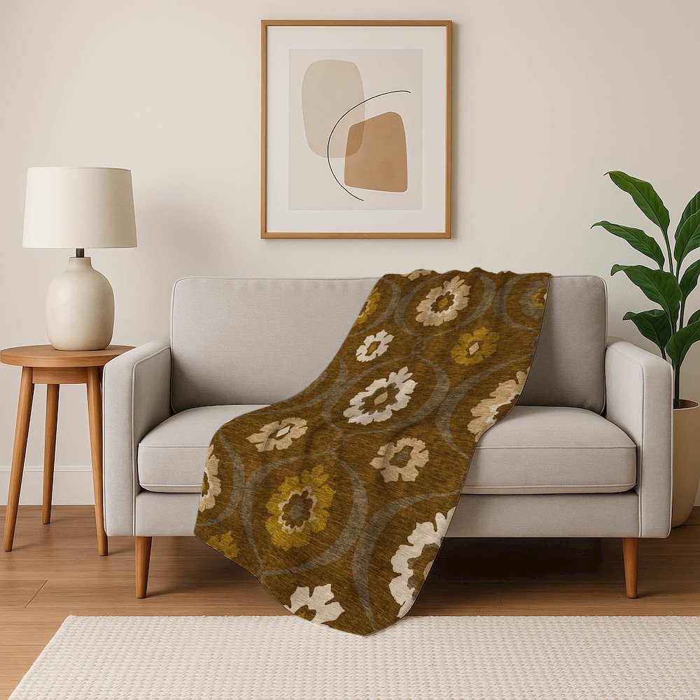 Premium Machine Washable ASB858 Mocha 50" x 70" Sherpa Throw Blanket. Picture 5