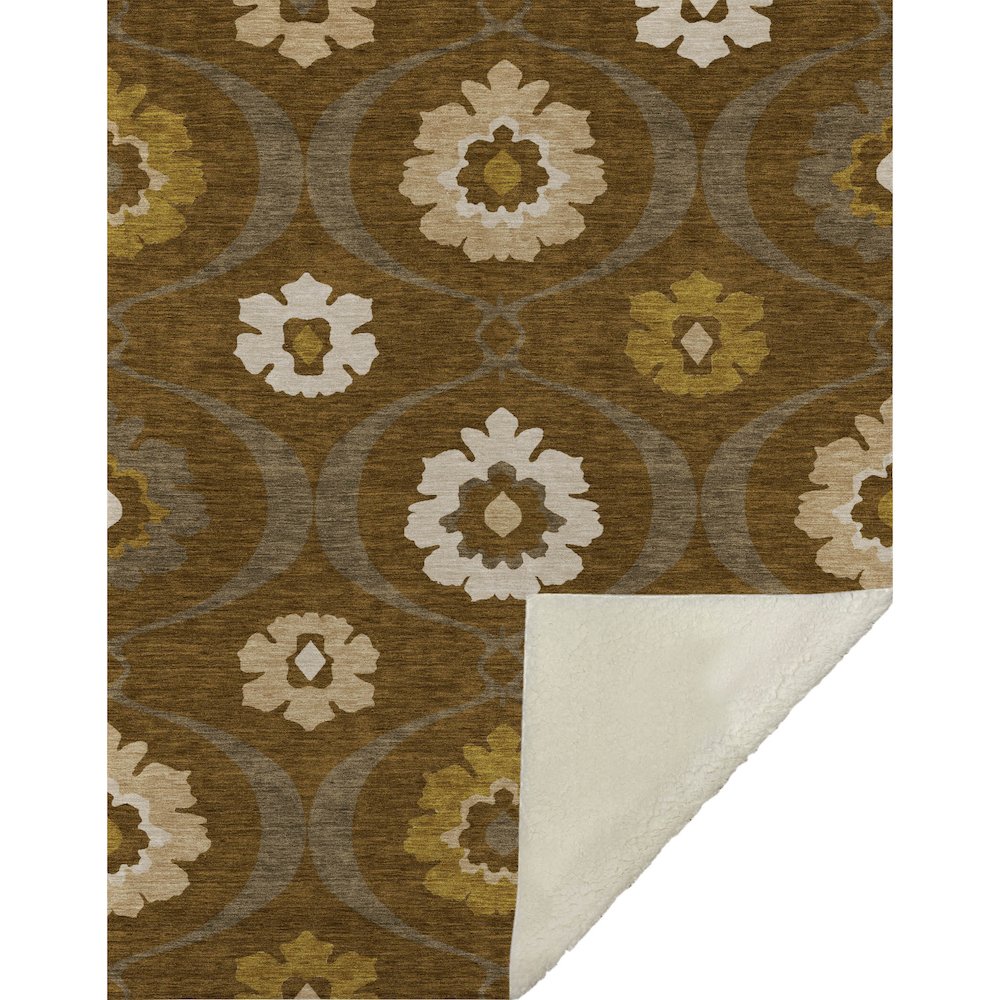 Premium Machine Washable ASB858 Mocha 50" x 70" Sherpa Throw Blanket. Picture 1