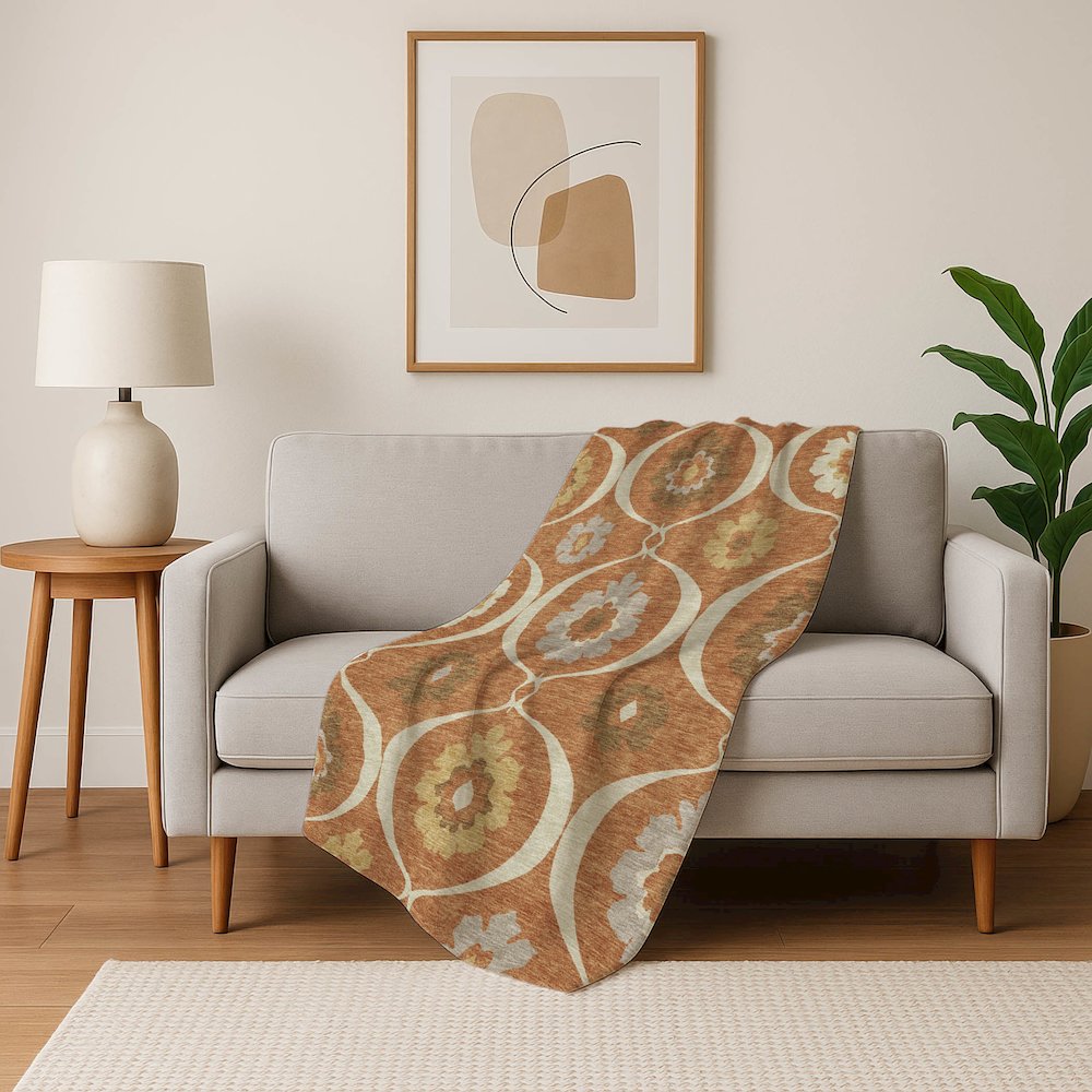 Premium Machine Washable ASB858 Paprika 50" x 70" Sherpa Throw Blanket. Picture 5