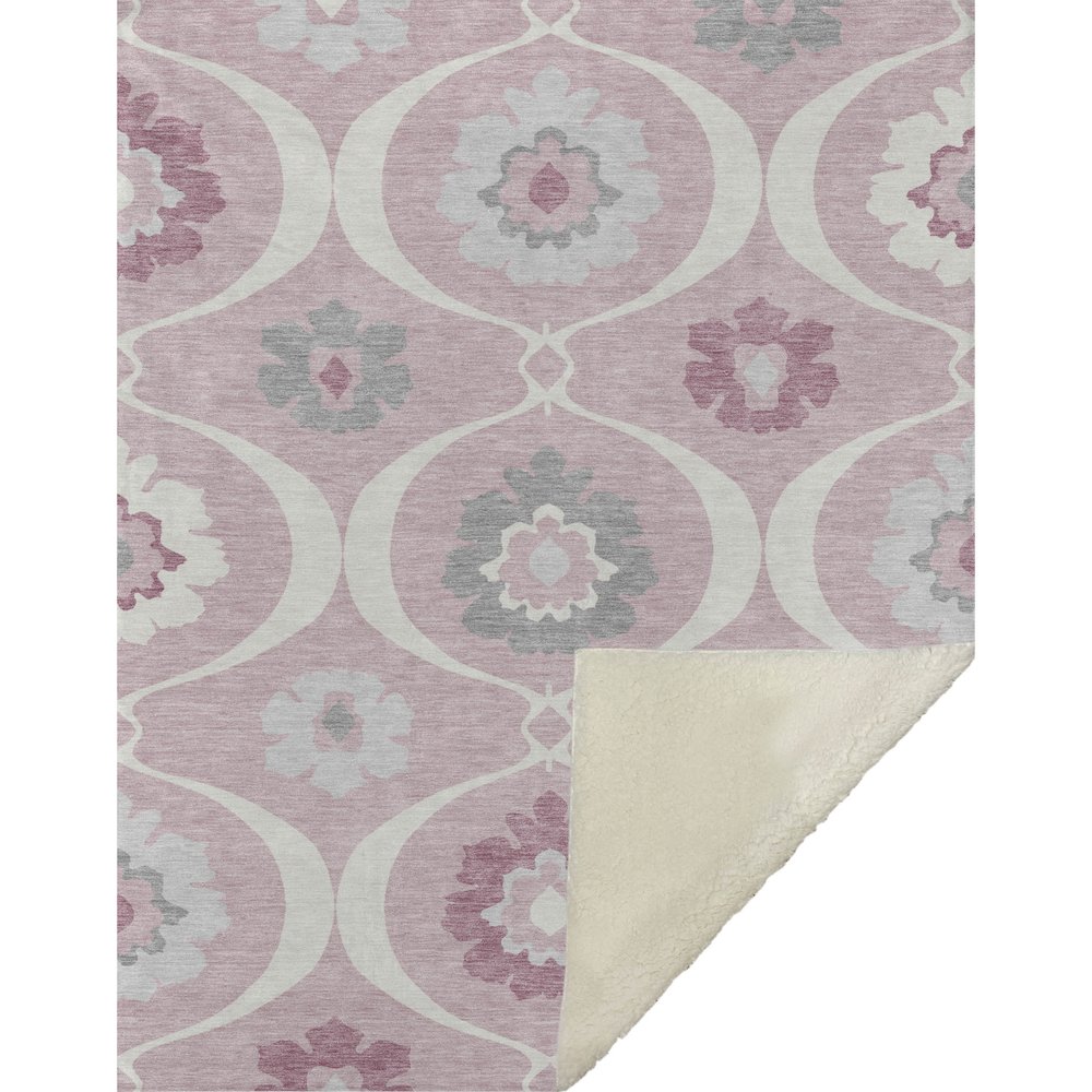 Premium Machine Washable ASB858 Pink 50" x 70" Sherpa Throw Blanket. Picture 1
