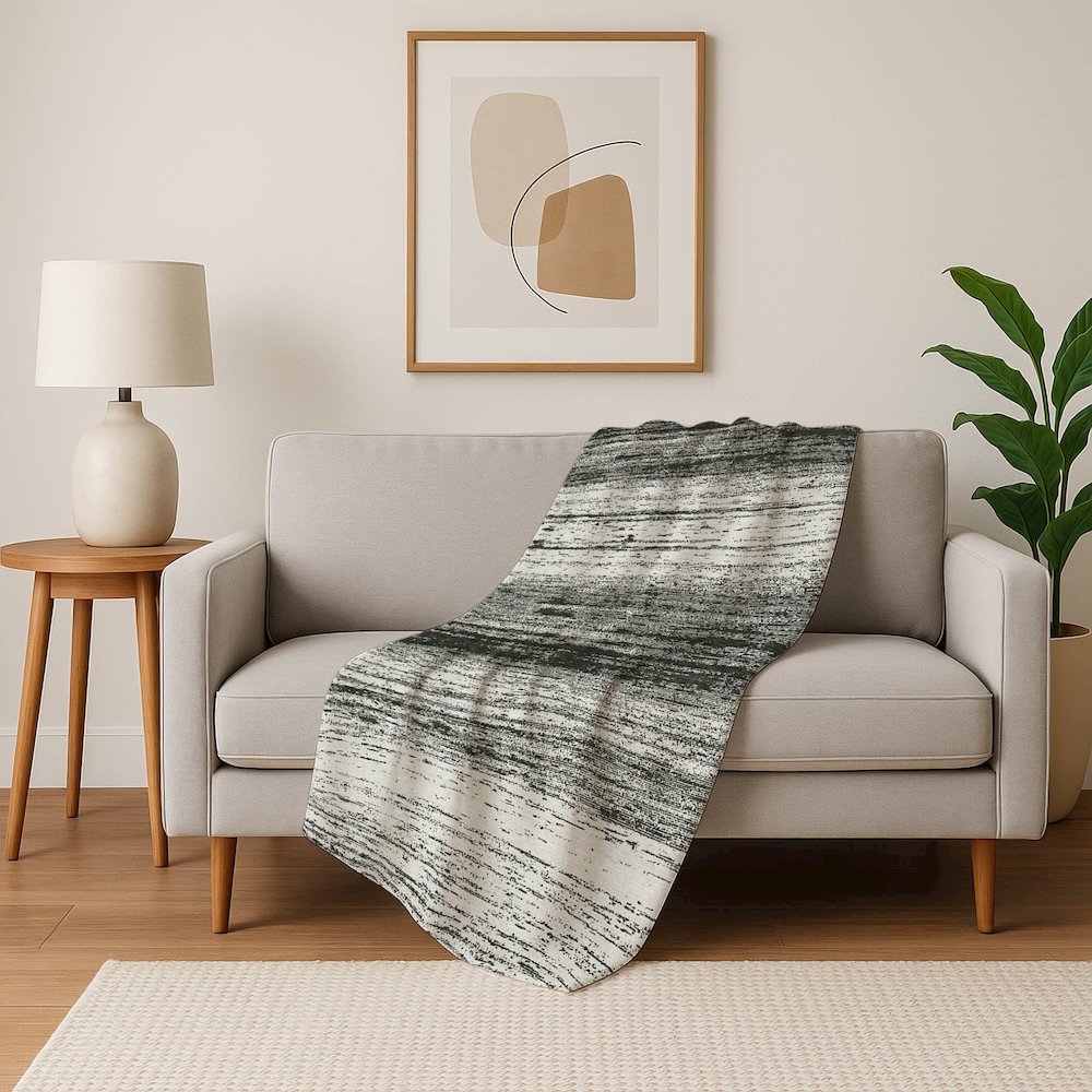 Premium Machine Washable ASB859 Black 50" x 70" Sherpa Throw Blanket. Picture 5