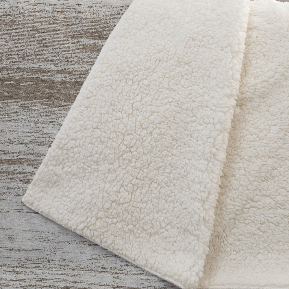 Premium Machine Washable ASB859 Brown 50" x 70" Sherpa Throw Blanket. Picture 2