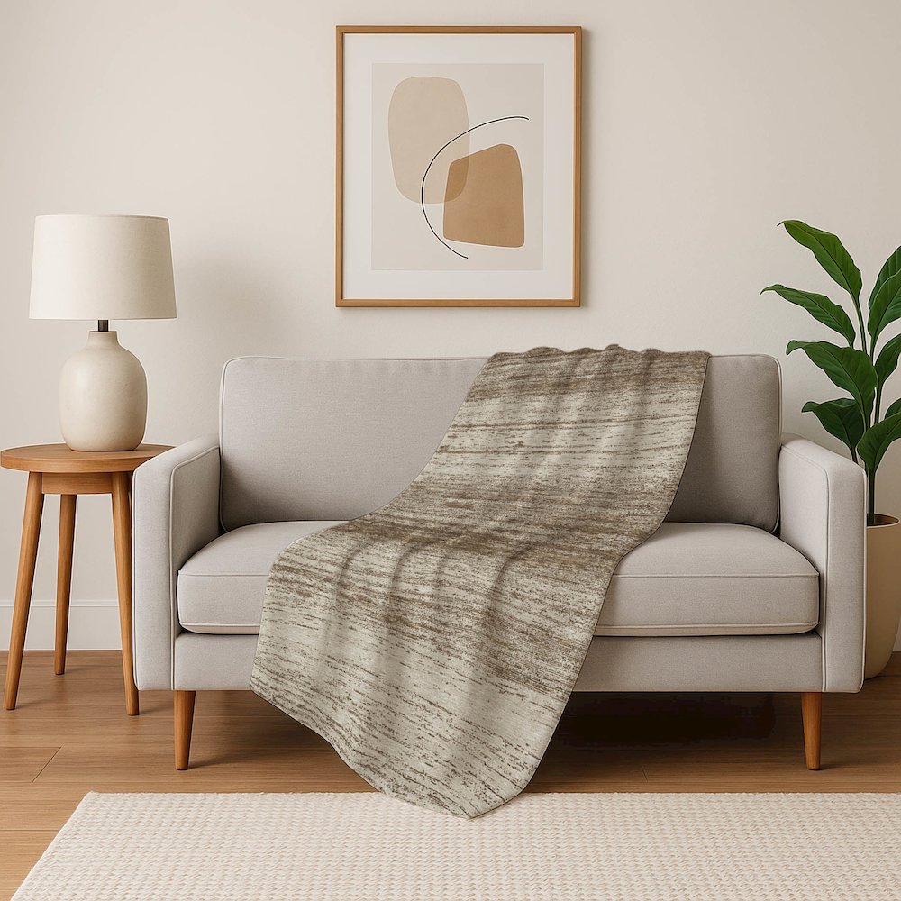 Premium Machine Washable ASB859 Brown 50" x 70" Sherpa Throw Blanket. Picture 5
