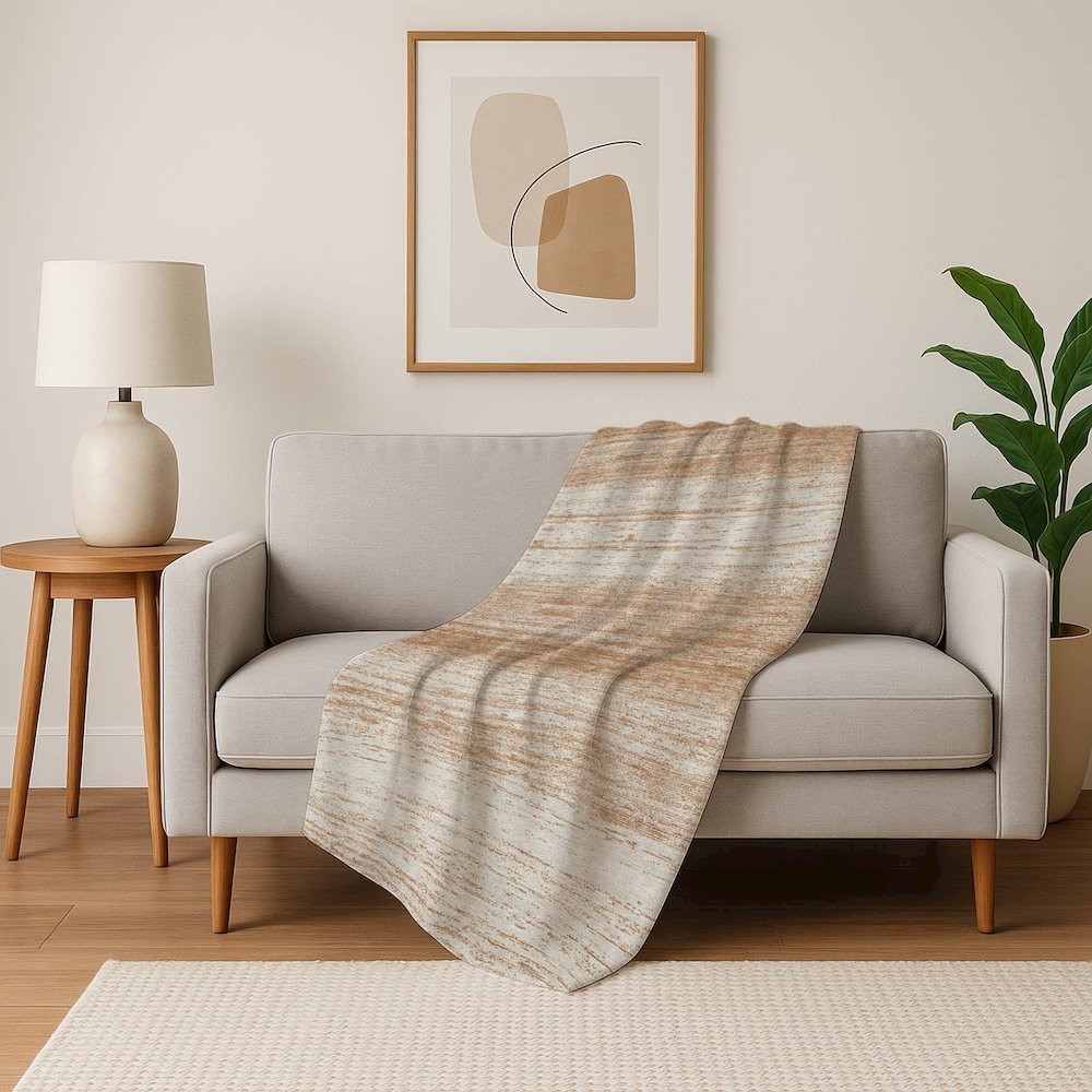 Premium Machine Washable ASB859 Copper 50" x 70" Sherpa Throw Blanket. Picture 5